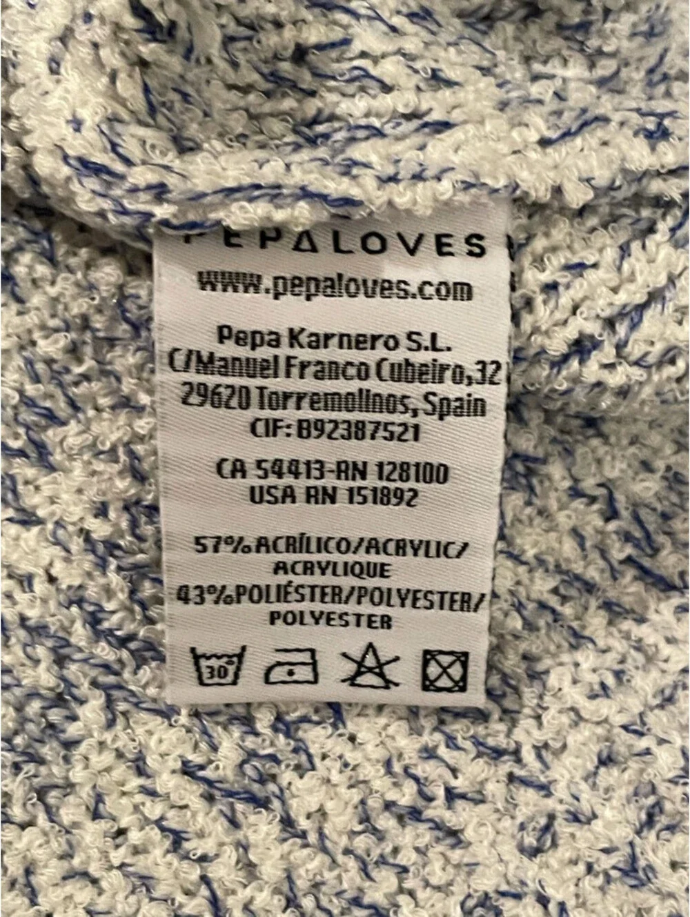 Pepaloves Womens Crop Sweater Blue Heathered Short Sleeve Crew Neck S New W Tags